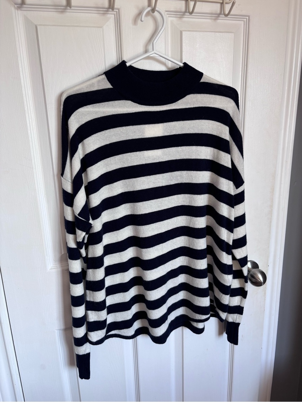 Madewell Ashbury Kelsey Stripe Sweater NWT Merino Wool Alpaca Navy Large L